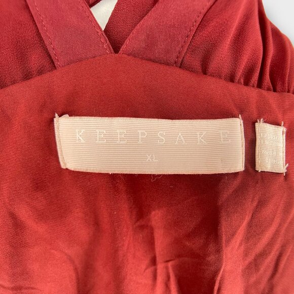 Keepsake The Label Curious Sheer Cocktail Dress Halter Red Sleeveless Wrap XL - Picture 11 of 15